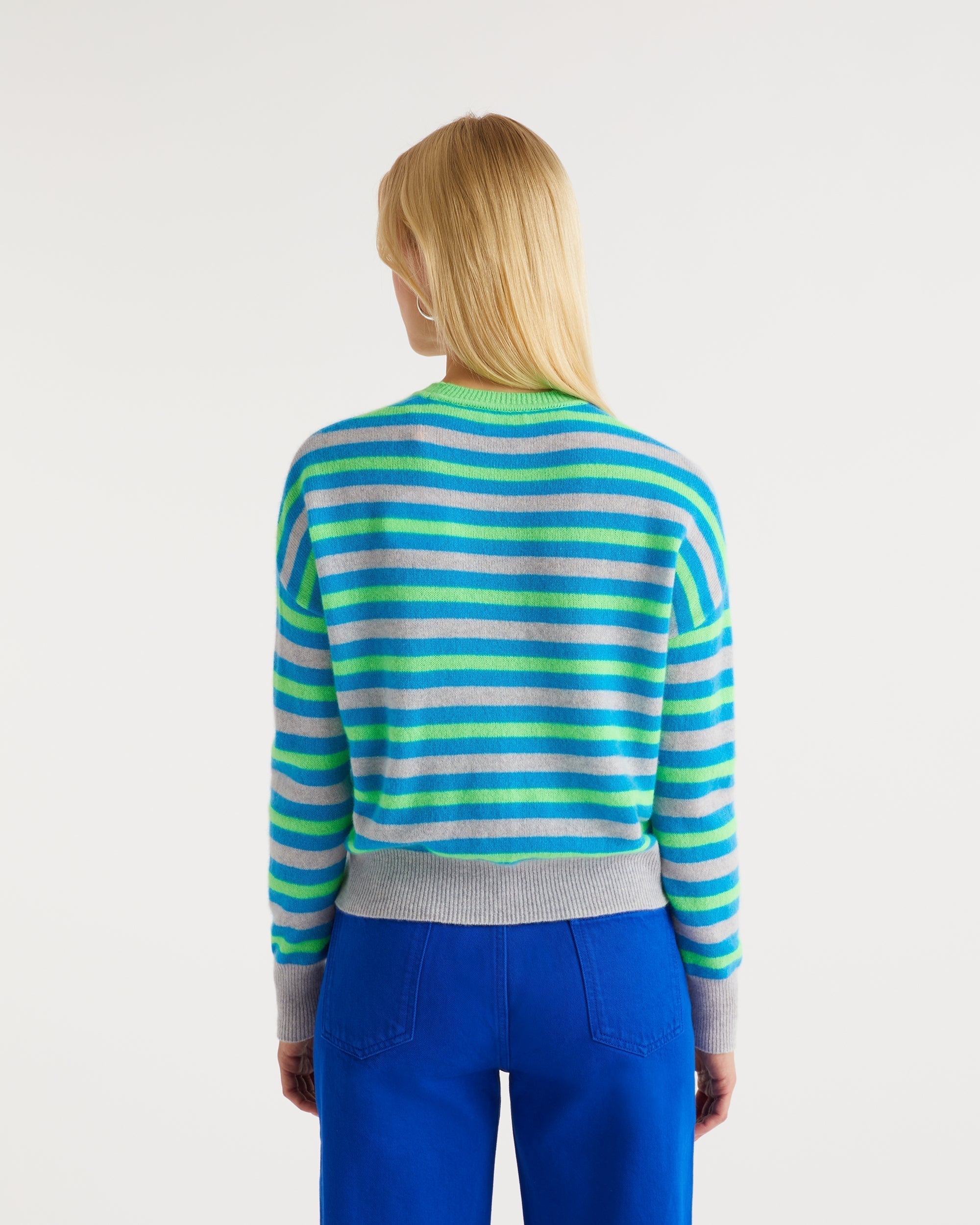Pull marinière tricolore fromfuture en cachemire - Light Heather Gray