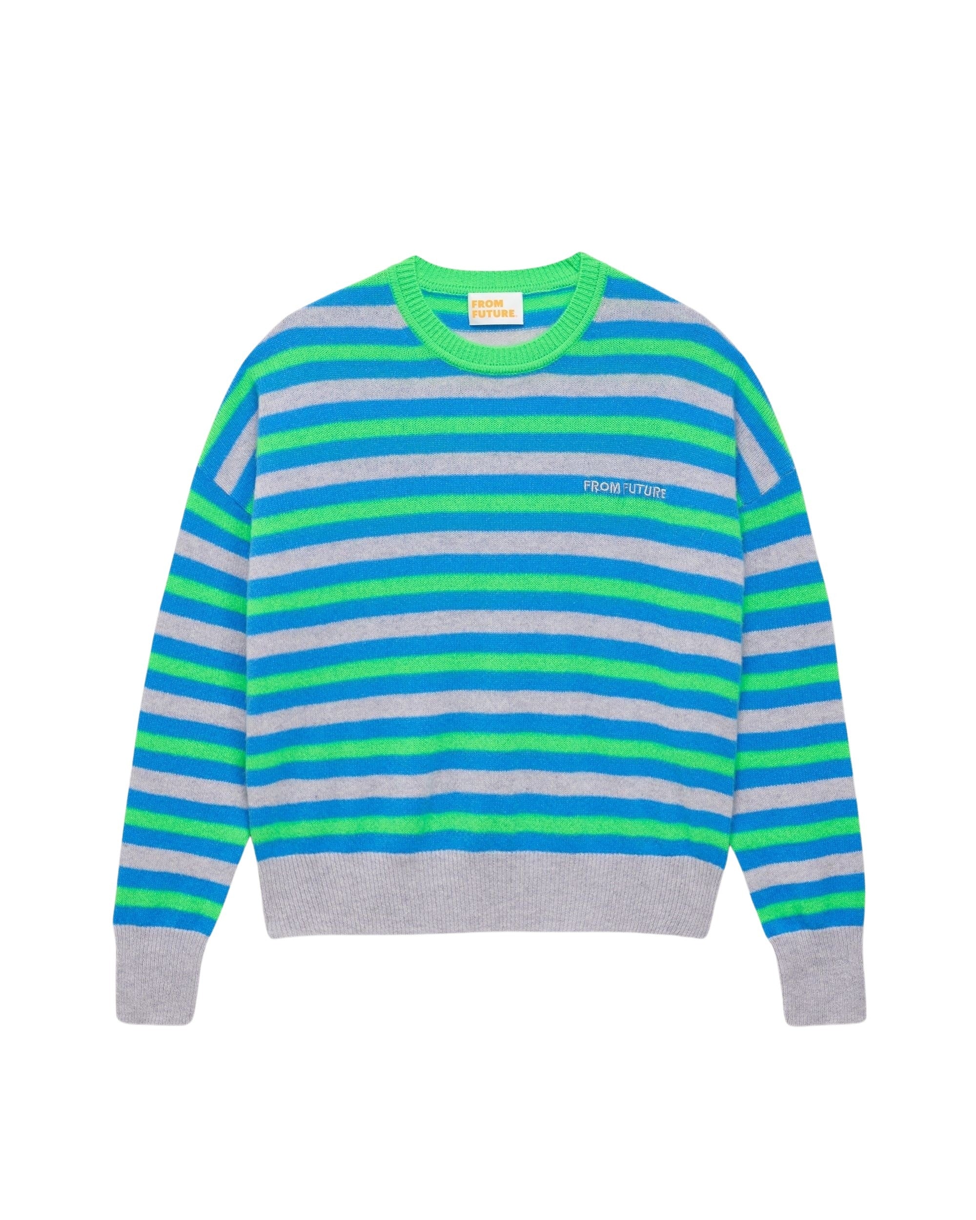 Pull marinière tricolore fromfuture en cachemire - Light Heather Gray