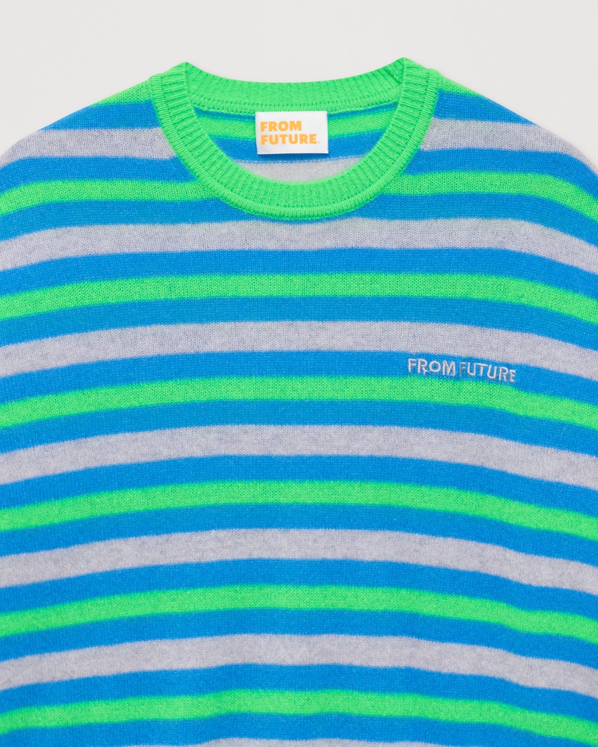 Pull marinière tricolore fromfuture en cachemire - Light Heather Gray