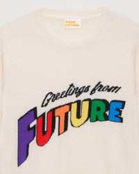 Pull Greetings from future court en cachemire - Ecru