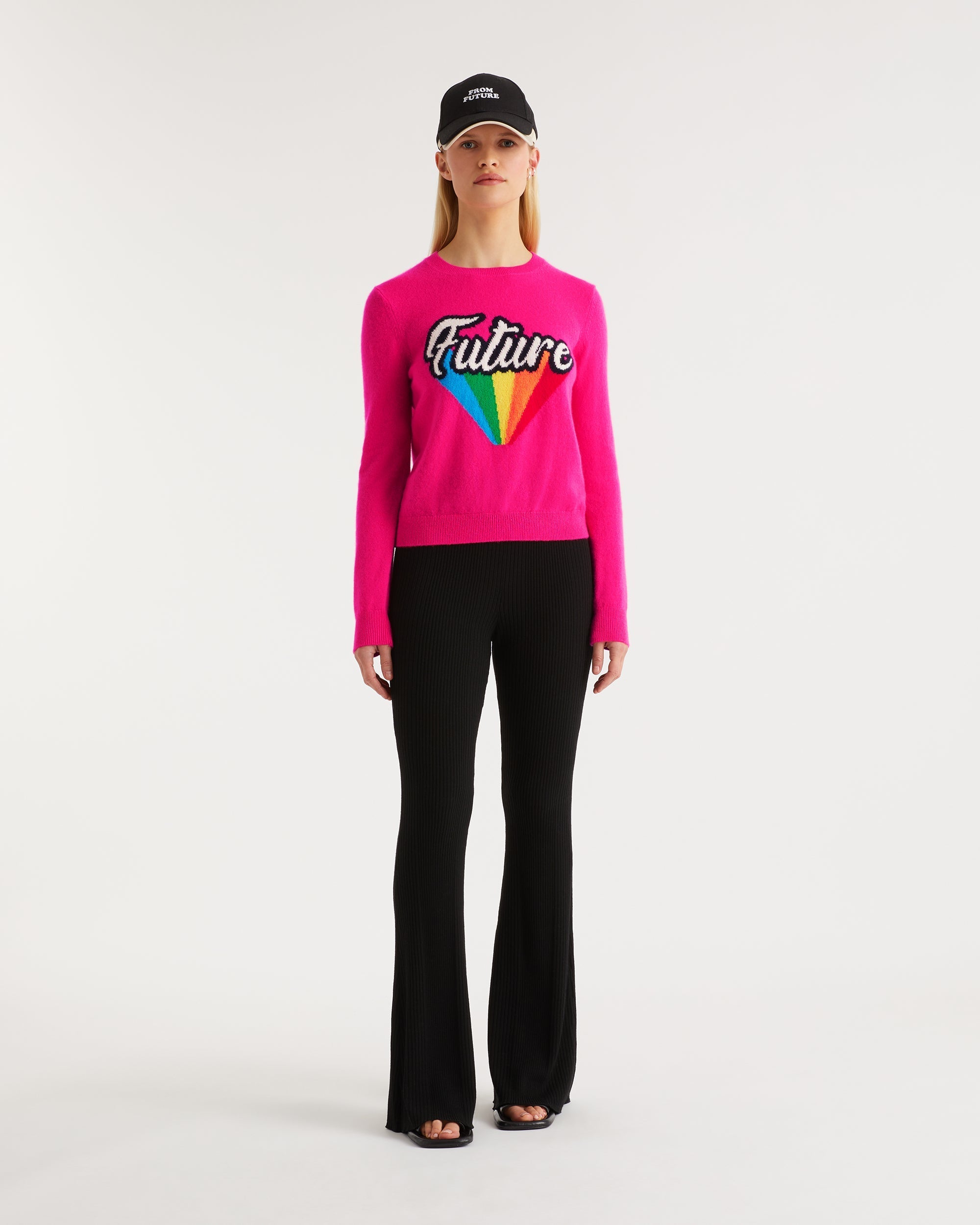 Pull Future Arc en ciel en cachemire - Beach Pink