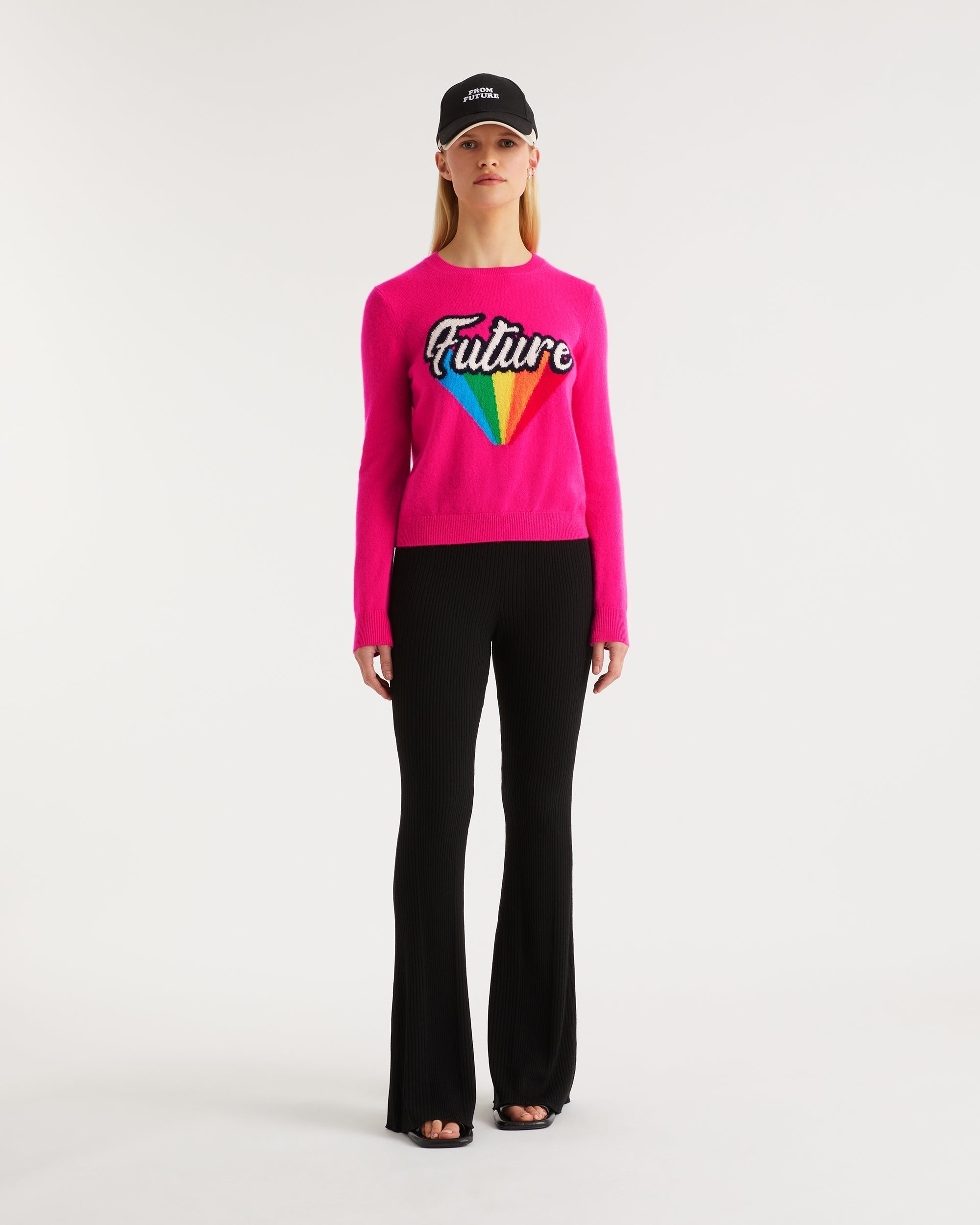 Pull Future Arc en ciel en cachemire - Neon Purple