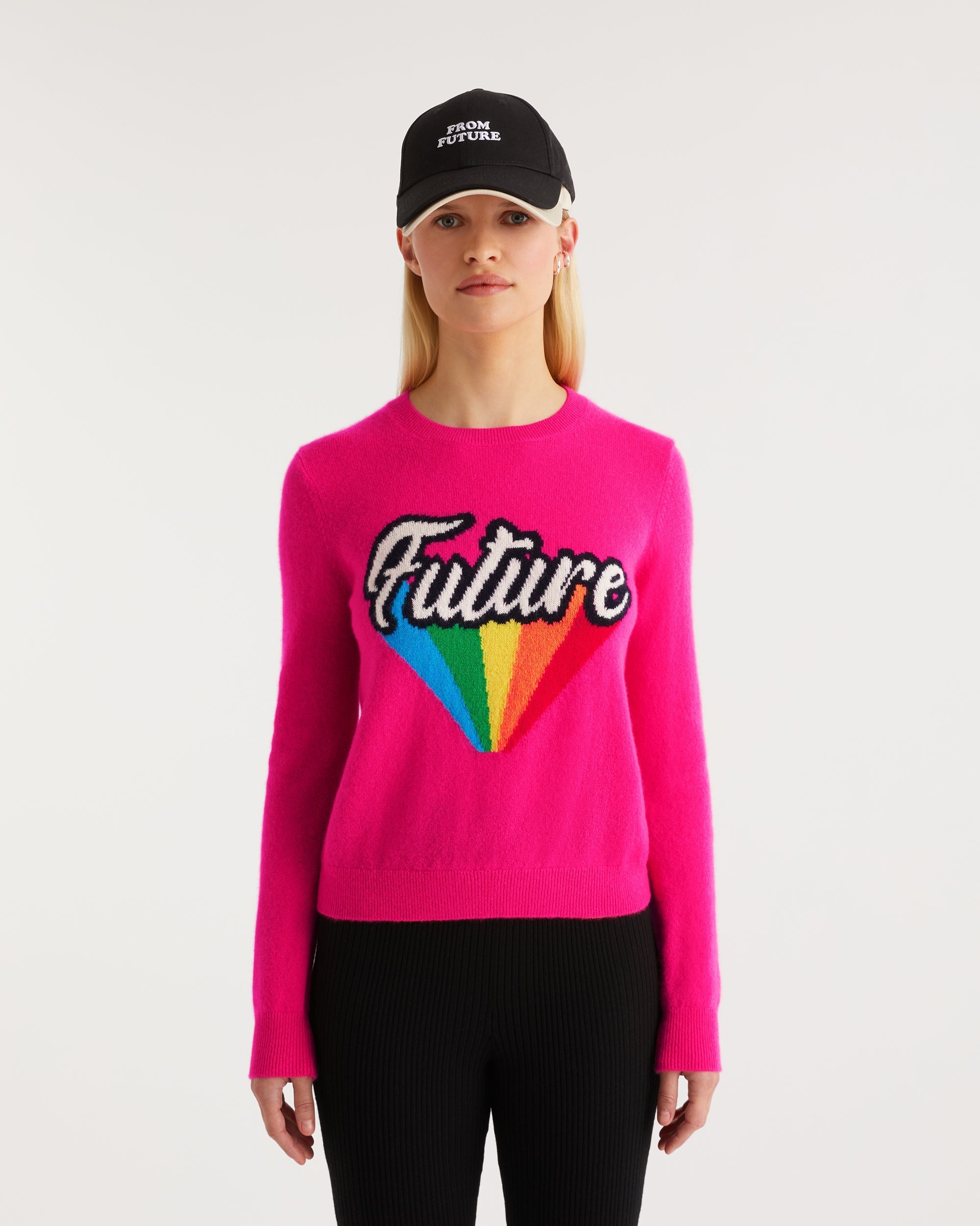 Pull Future Arc en ciel en cachemire - Beach Pink