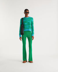 Pull Zebre bicolore en cachemire - Blue Green Zebra