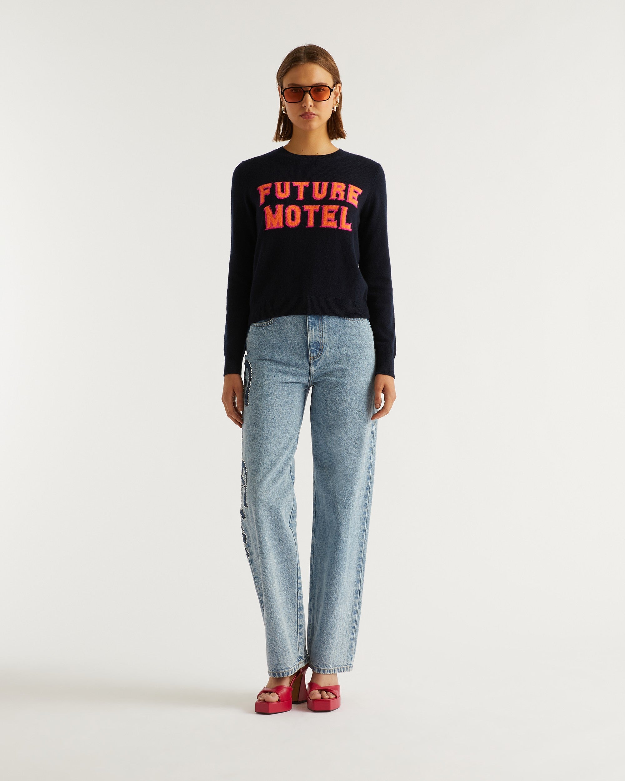 Pull Future motel Light en cachemire - Navy