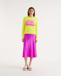 Pull From future tricolore Light en cachemire - Neon Yellow
