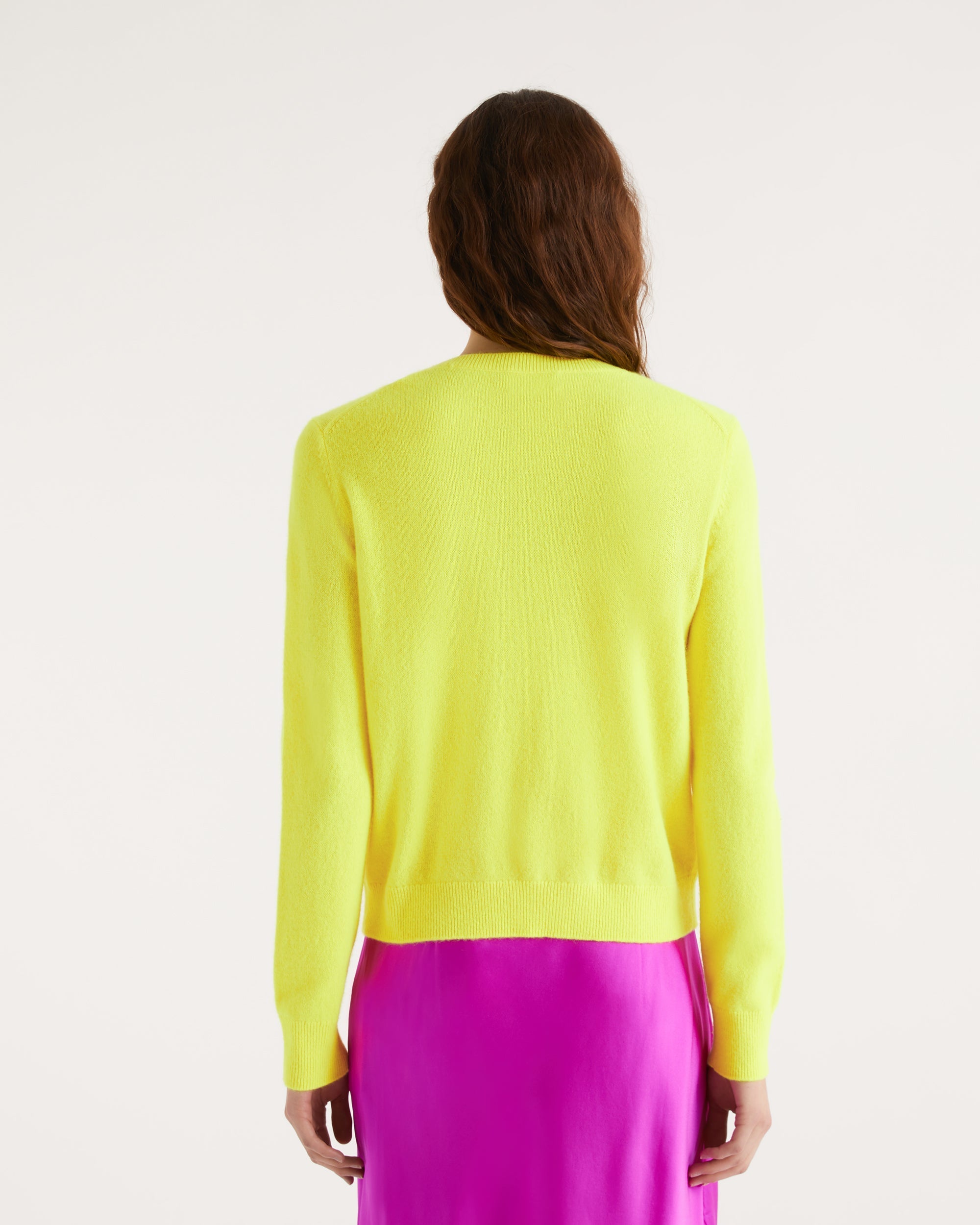 Pull From future tricolore Light en cachemire - Neon Yellow