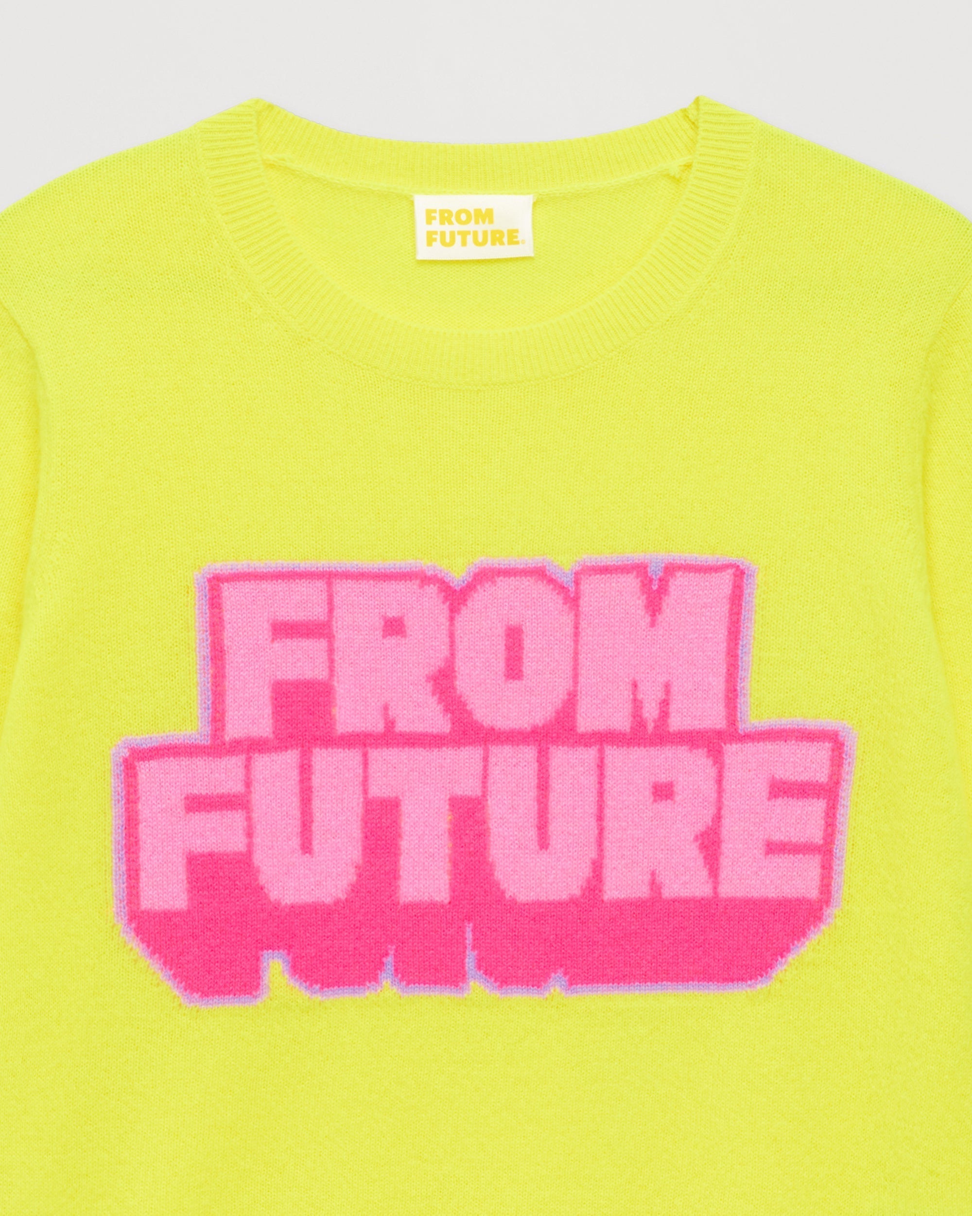 Pull From future tricolore Light en cachemire - Neon Yellow