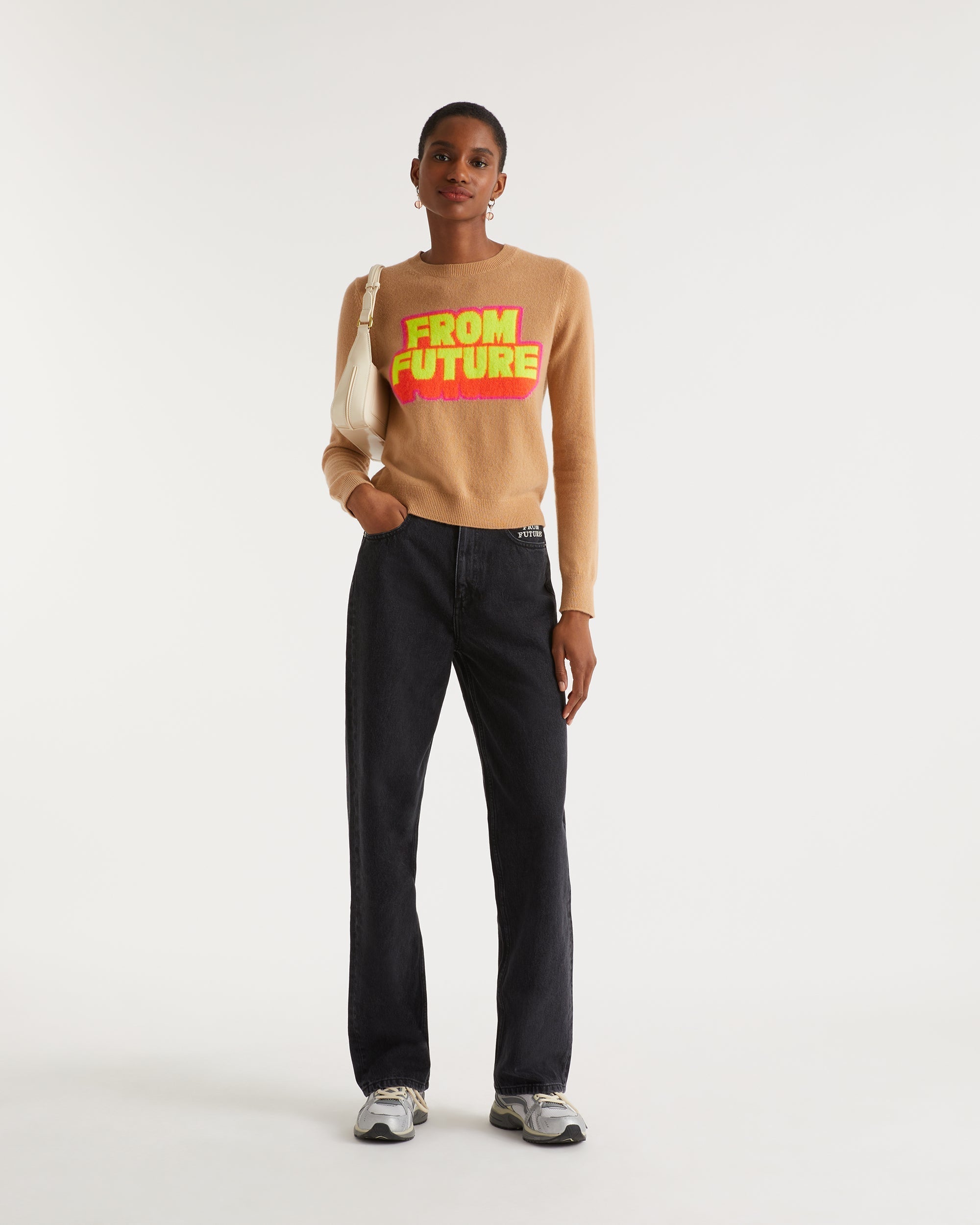 Pull From future tricolore Light en cachemire - Summer Camel