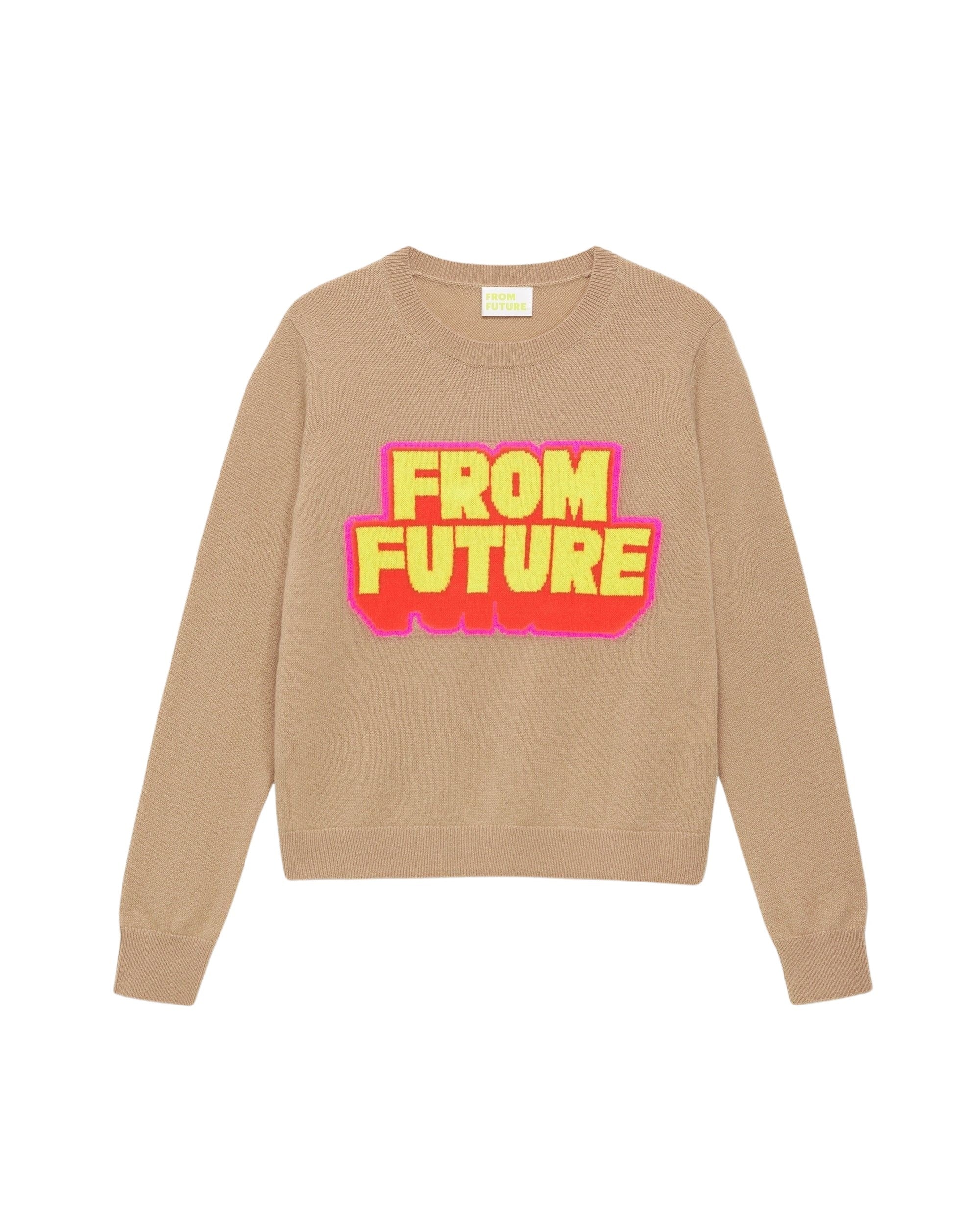 Pull From future tricolore Light en cachemire - Summer Camel