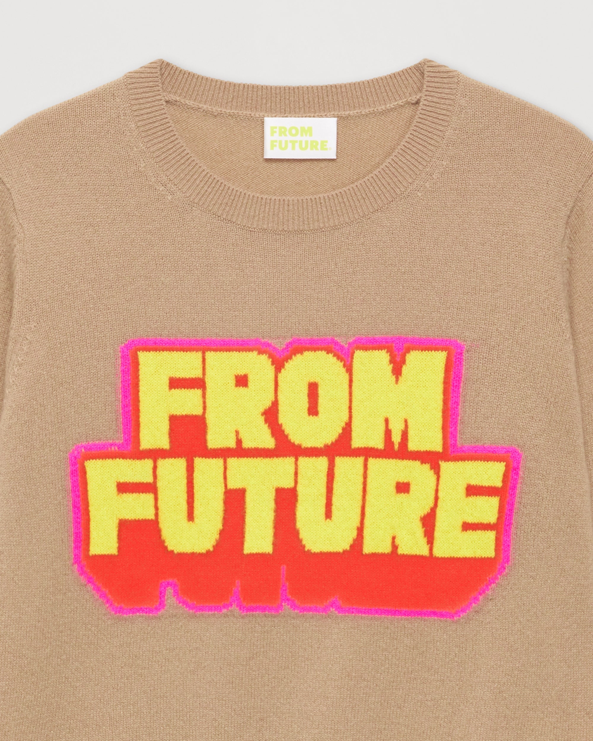Pull From future tricolore Light en cachemire - Summer Camel