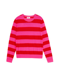 Pull à rayures larges en laine mérinos - Summer Fuchsia