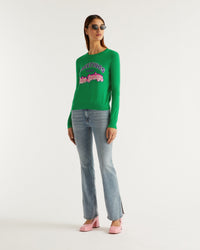 Pull Greeting From Palm Springs en laine mérinos - Summer Green