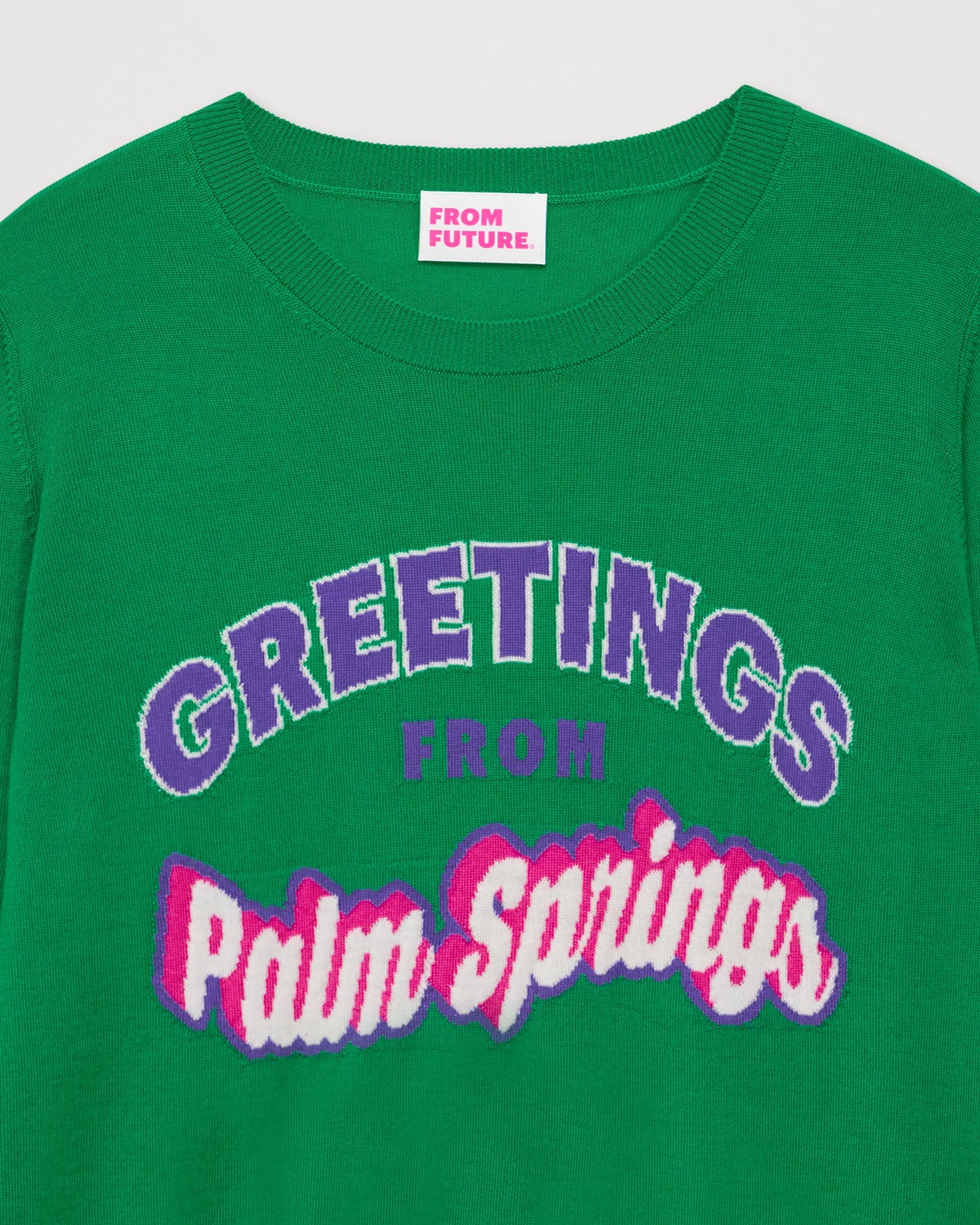 Pull Greeting From Palm Springs en laine mérinos - Summer Green