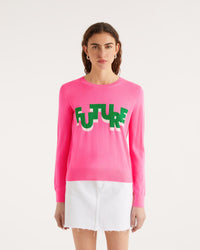 Pull Future bicolore en laine mérinos - Holiday Pink