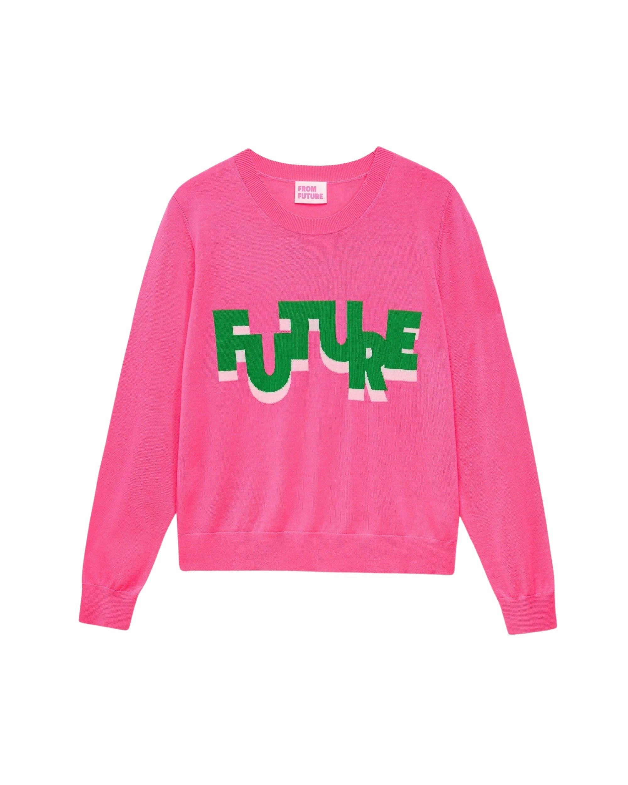 Pull Future bicolore en laine mérinos - Holiday Pink