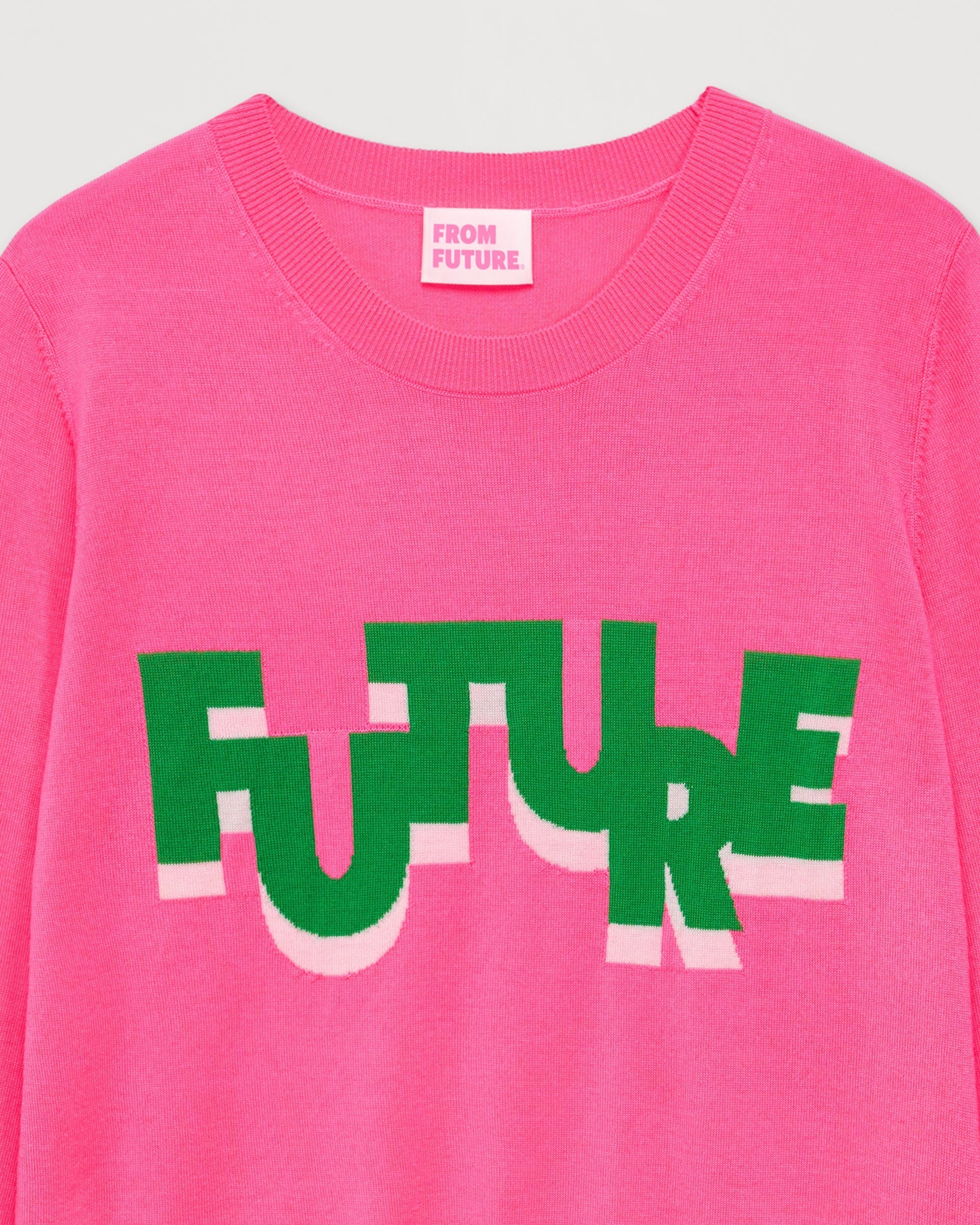 Pull Future bicolore en laine mérinos - Holiday Pink