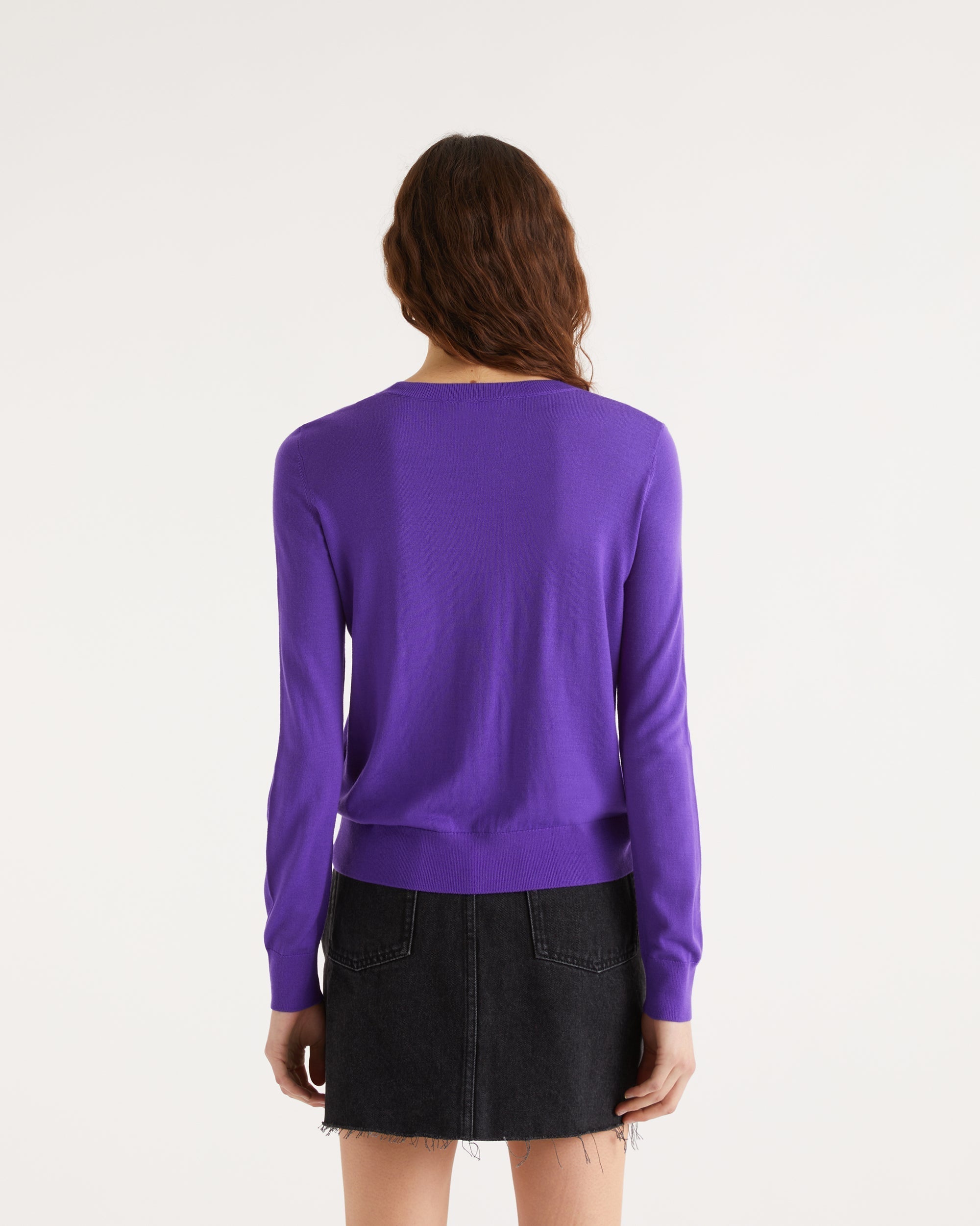 Pull Future bicolore en laine mérinos - Neon Purple