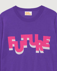 Pull Future bicolore en laine mérinos - Neon Purple