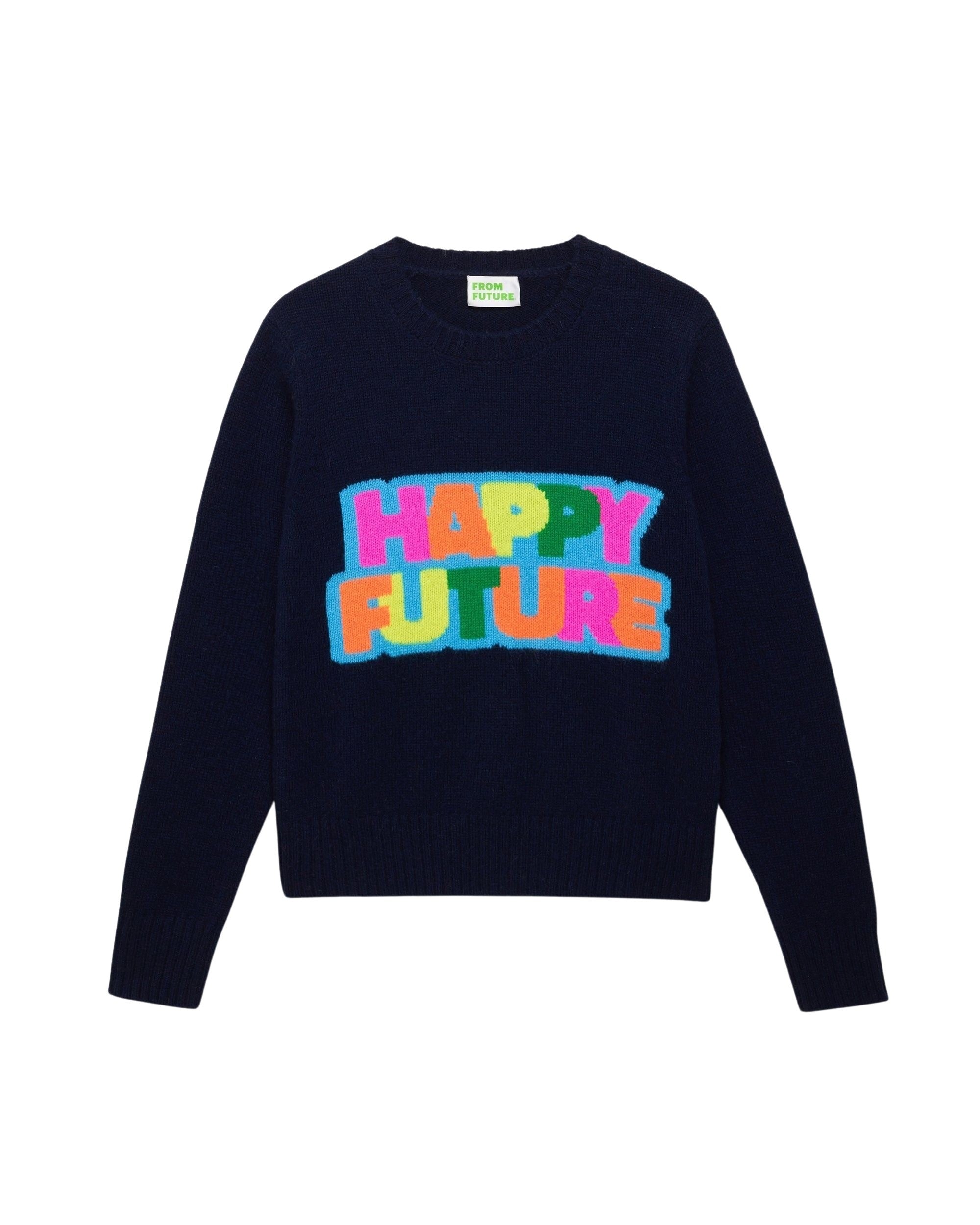 Pull Happy Future multicolore en cachemire - Navy
