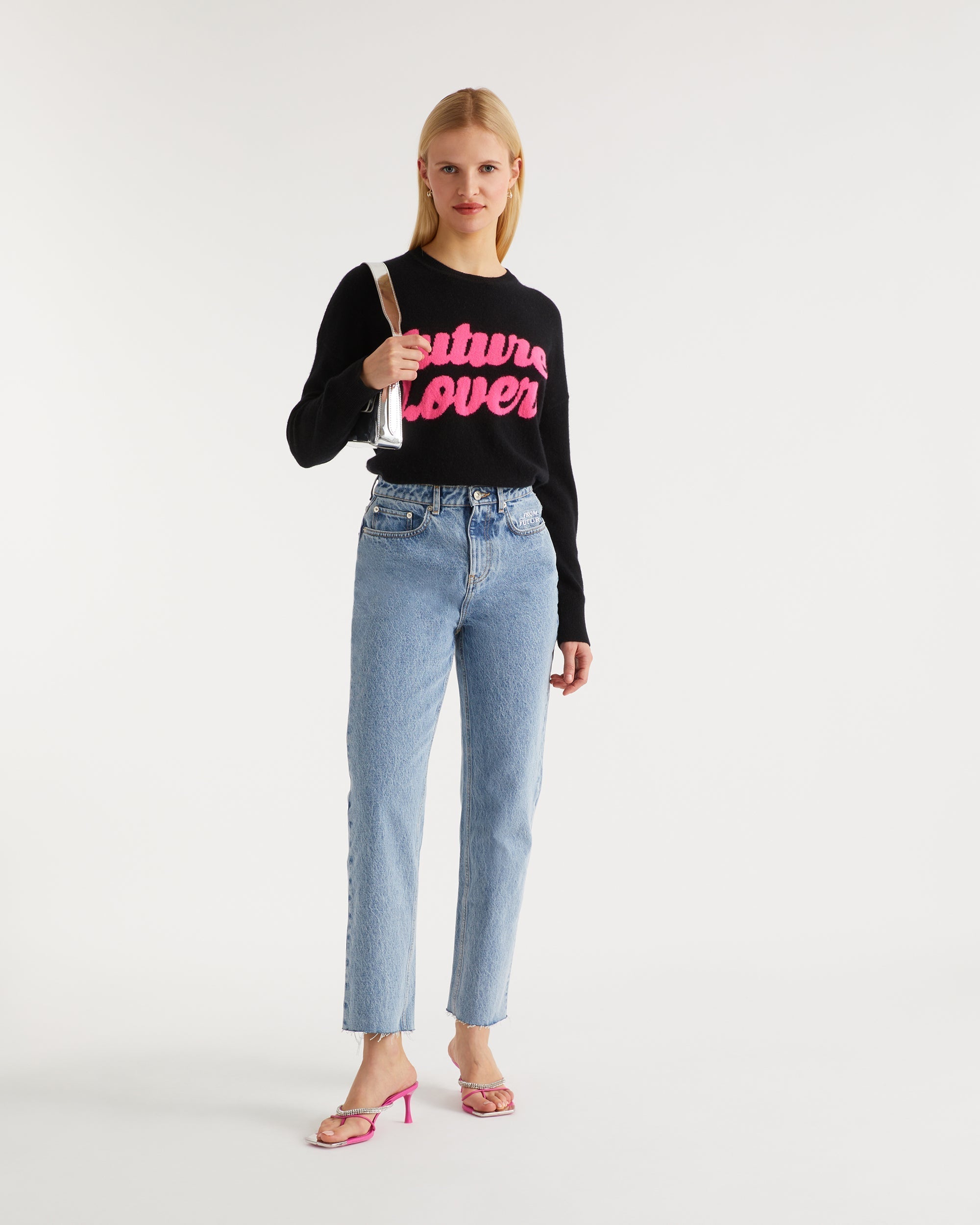 Pull oversize future lover Light en cachemire - Black