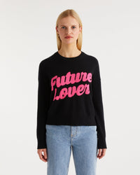 Pull oversize future lover Light en cachemire - Black