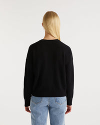 Pull oversize future lover Light en cachemire - Black