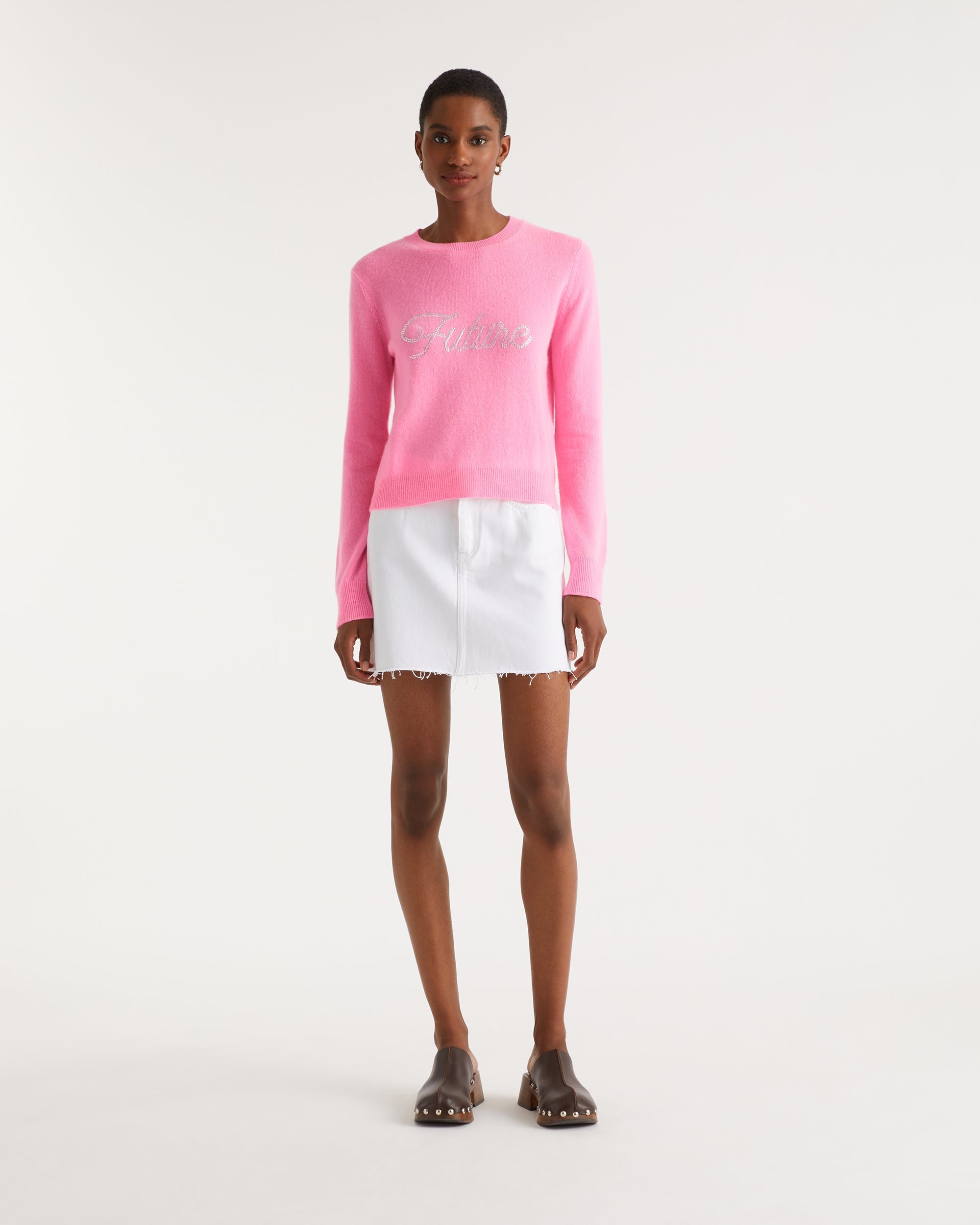 Pull Strass en cachemire - Party Pink