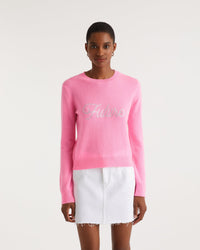 Pull Strass en cachemire - Party Pink