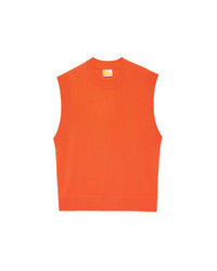 Pull sans manches à col rond classique en cachemire - Beach Orange
