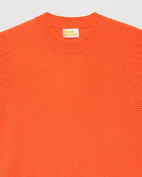 Pull sans manches à col rond classique en cachemire - Beach Orange