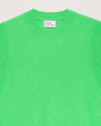 Pull sans manches à col rond classique en cachemire - Neon Green