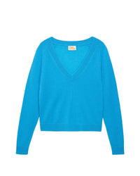 Pull à manches raglan Light en cachemire - Water Blue