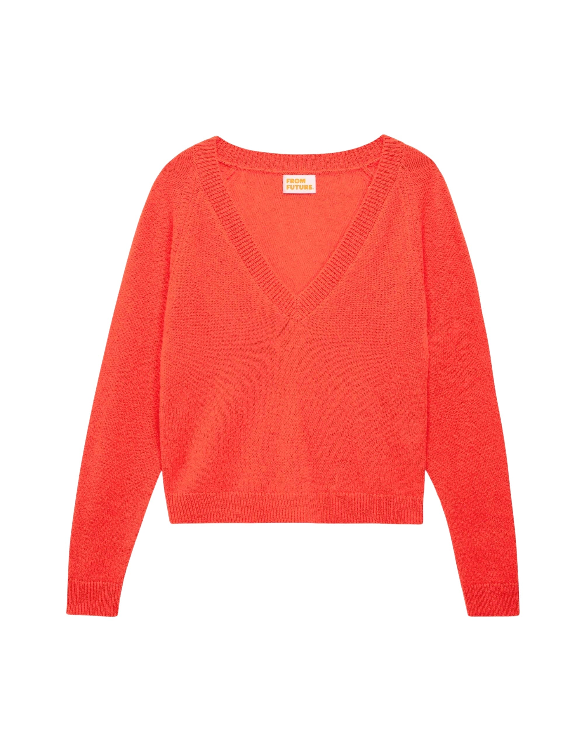 Pull à manches raglan Light en cachemire - Neon Orange