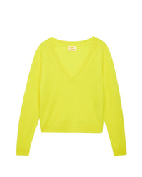 Pull à manches raglan Light en cachemire - Neon Yellow