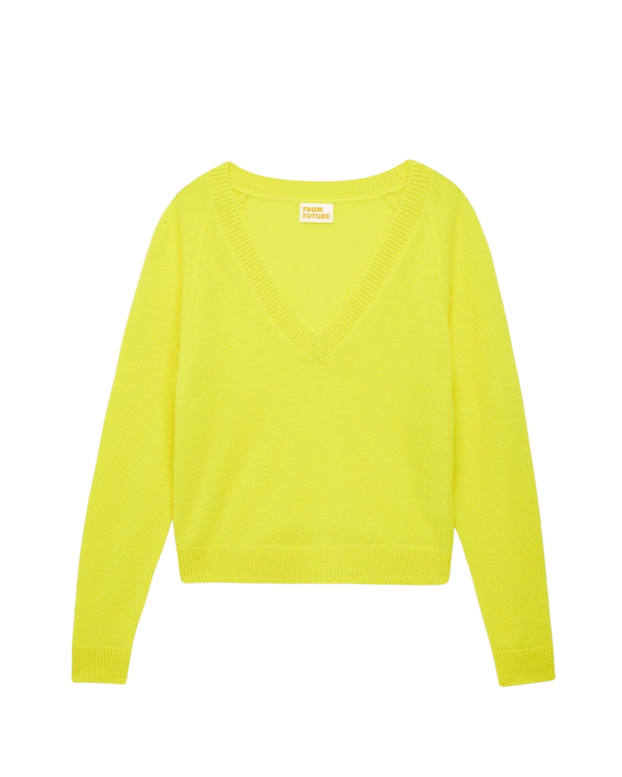 Pull à manches raglan Light en cachemire - Neon Yellow