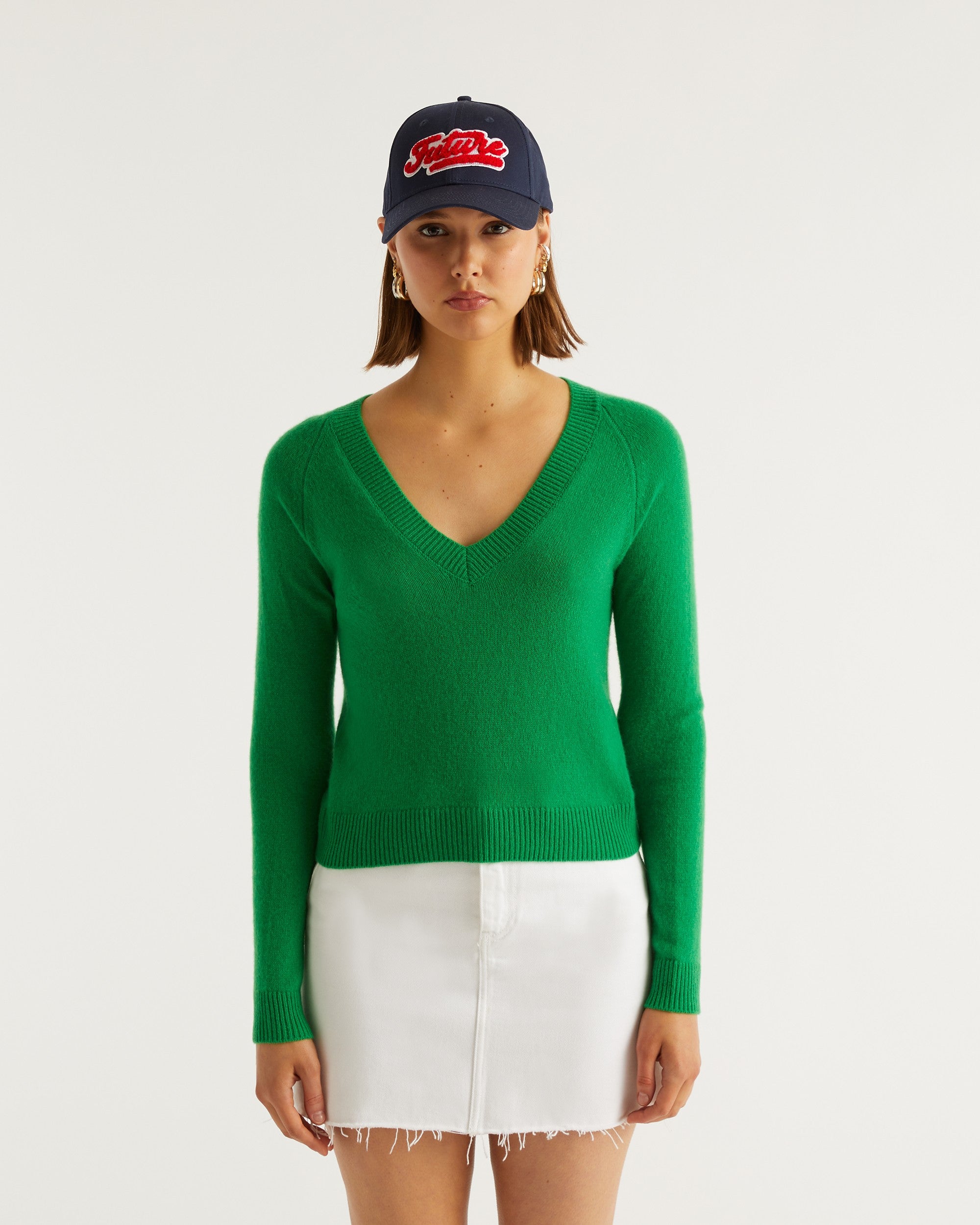 Pull à manches raglan Light en cachemire - Summer Green
