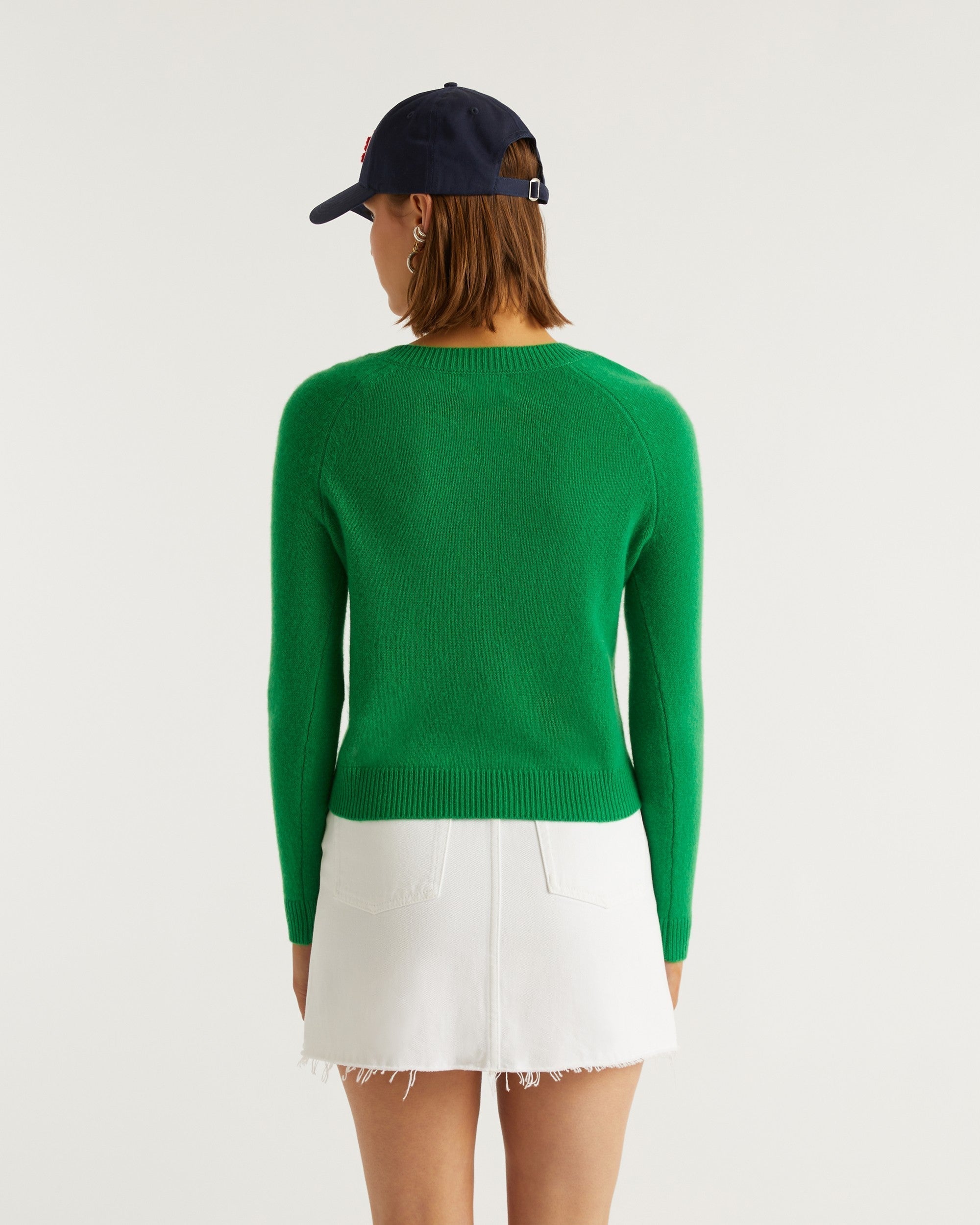 Pull à manches raglan Light en cachemire - Summer Green