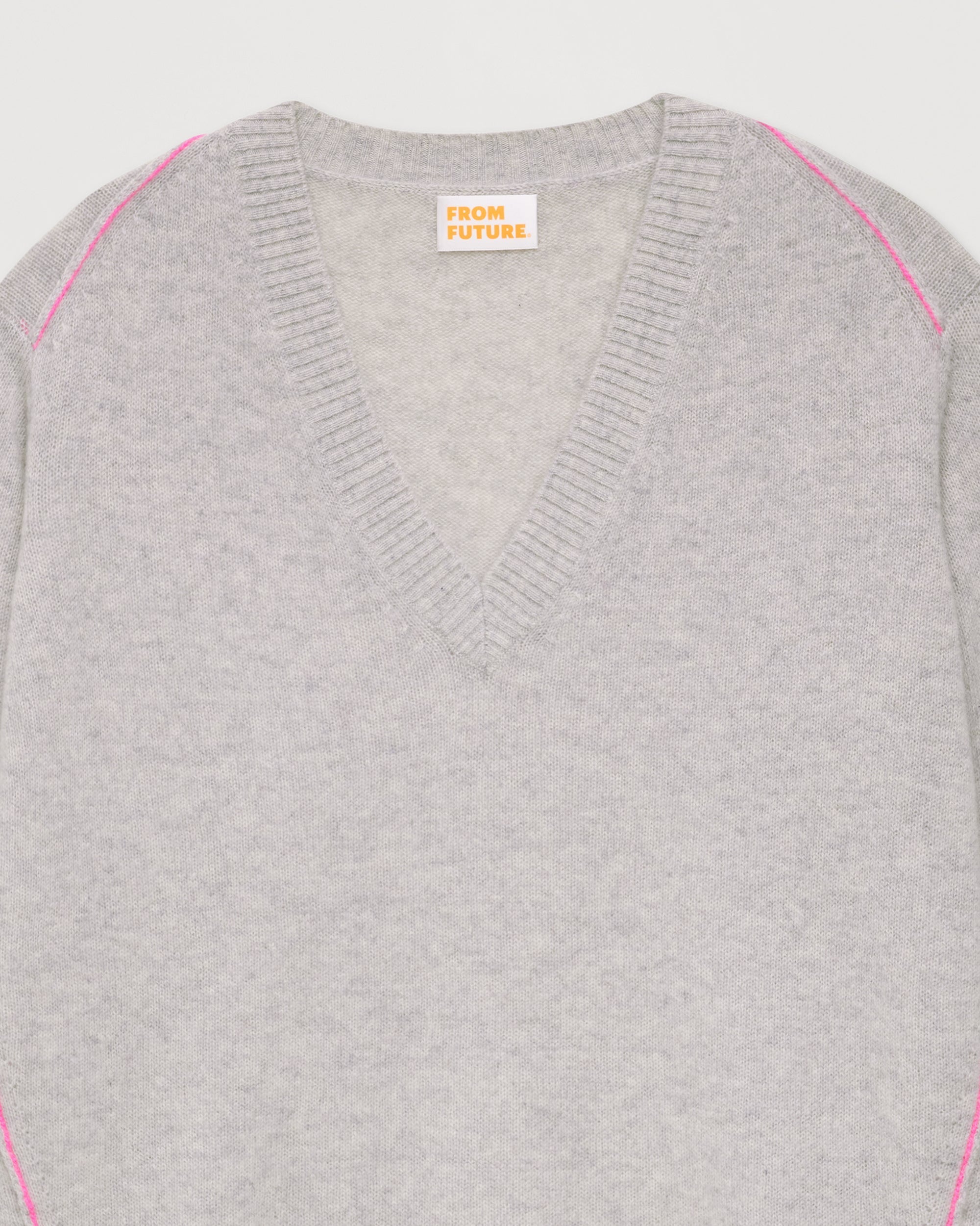 Pull à coutures contrastées Light en cachemire - Light Heather Gray