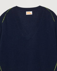 Pull à coutures contrastées Light en cachemire - Navy