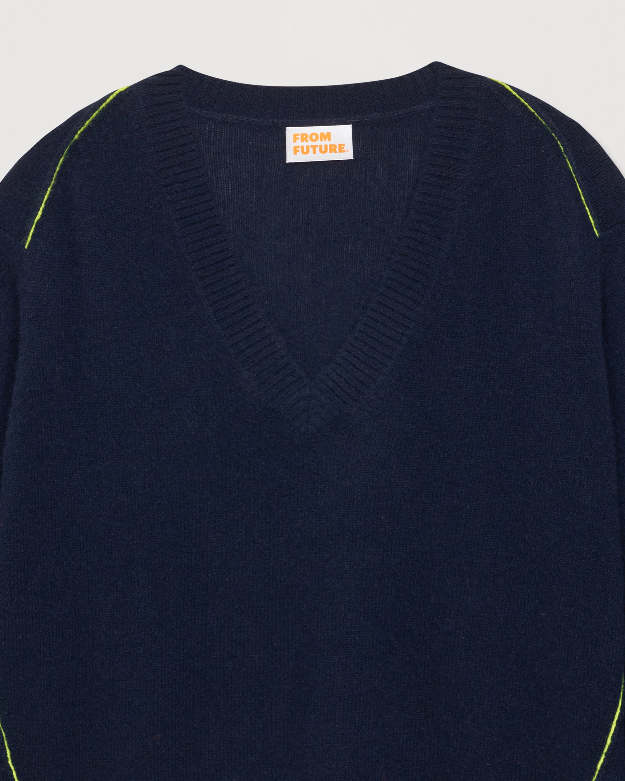 Pull à coutures contrastées Light en cachemire - Navy