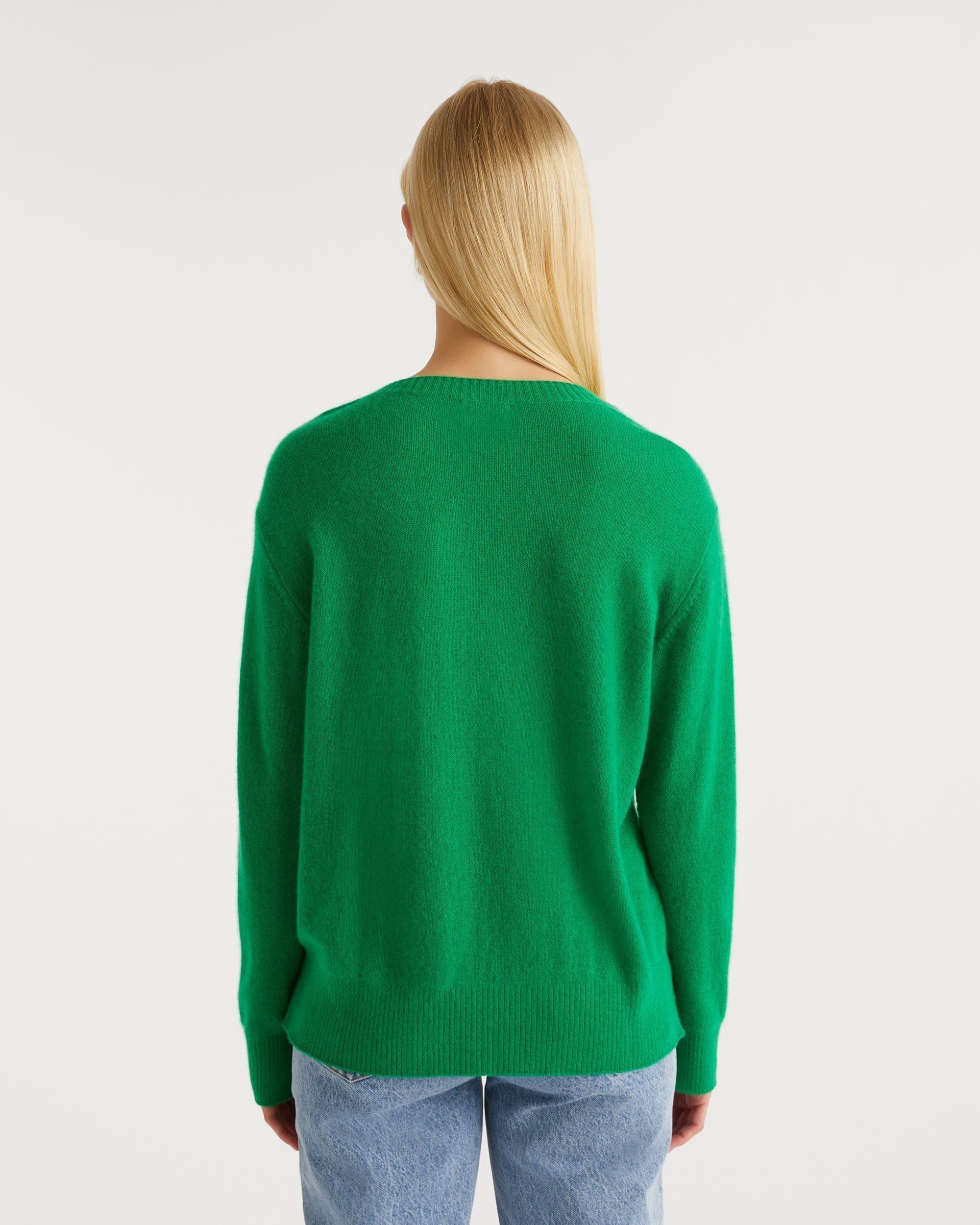 Pull à coutures contrastées Light en cachemire - Summer Green