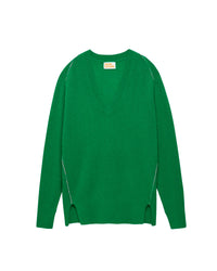Pull à coutures contrastées Light en cachemire - Summer Green