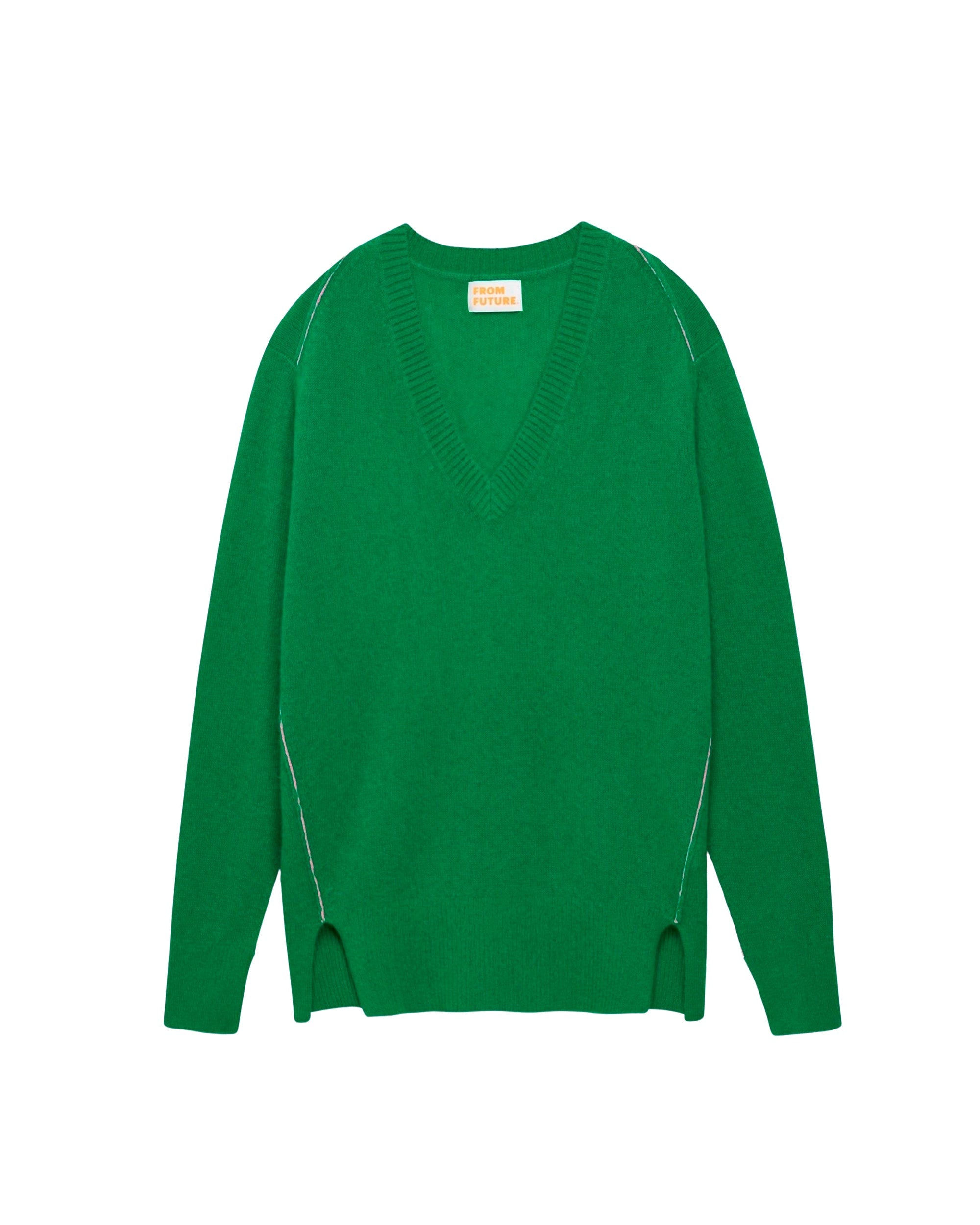 Pull à coutures contrastées Light en cachemire - Summer Green