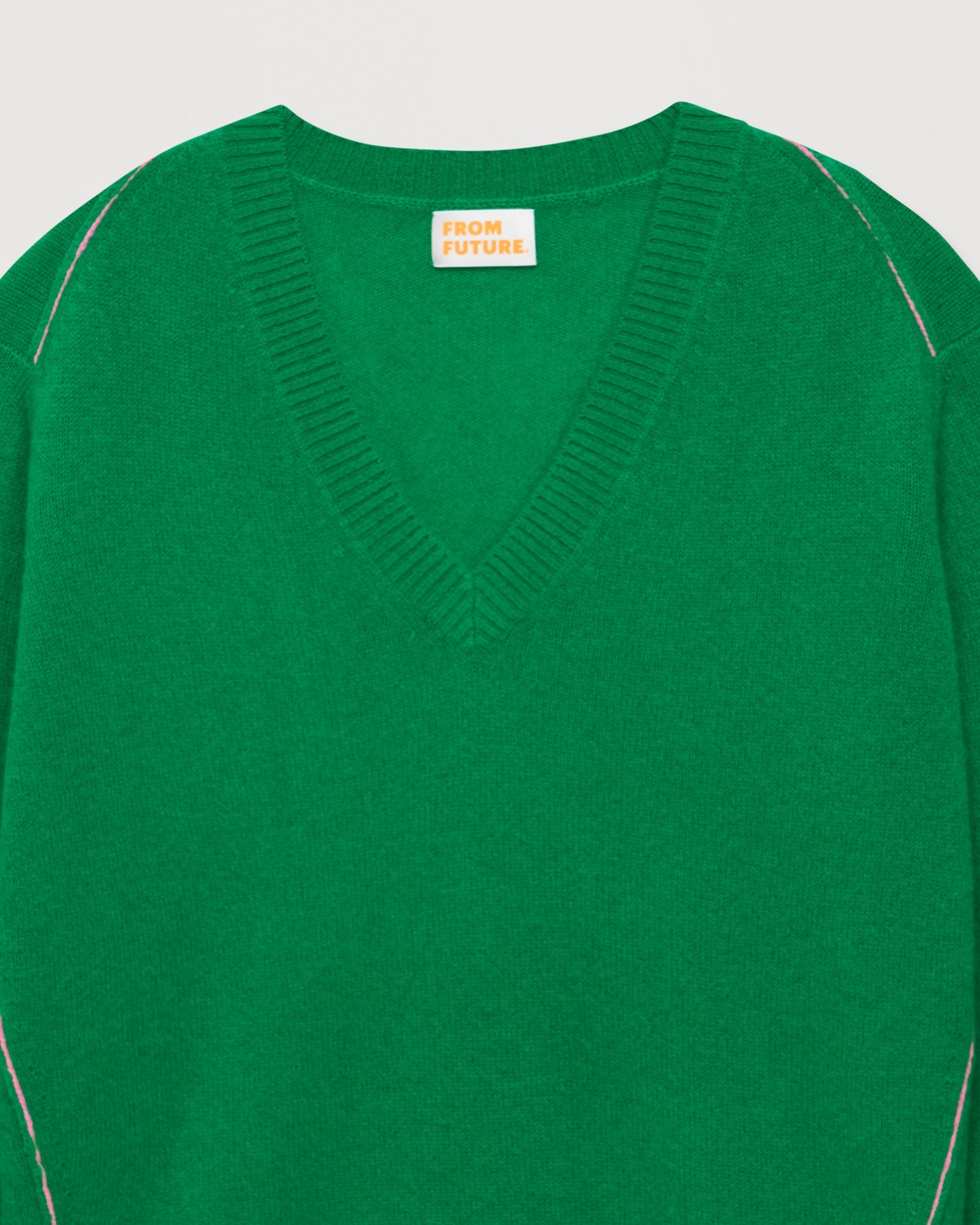 Pull à coutures contrastées Light en cachemire - Summer Green
