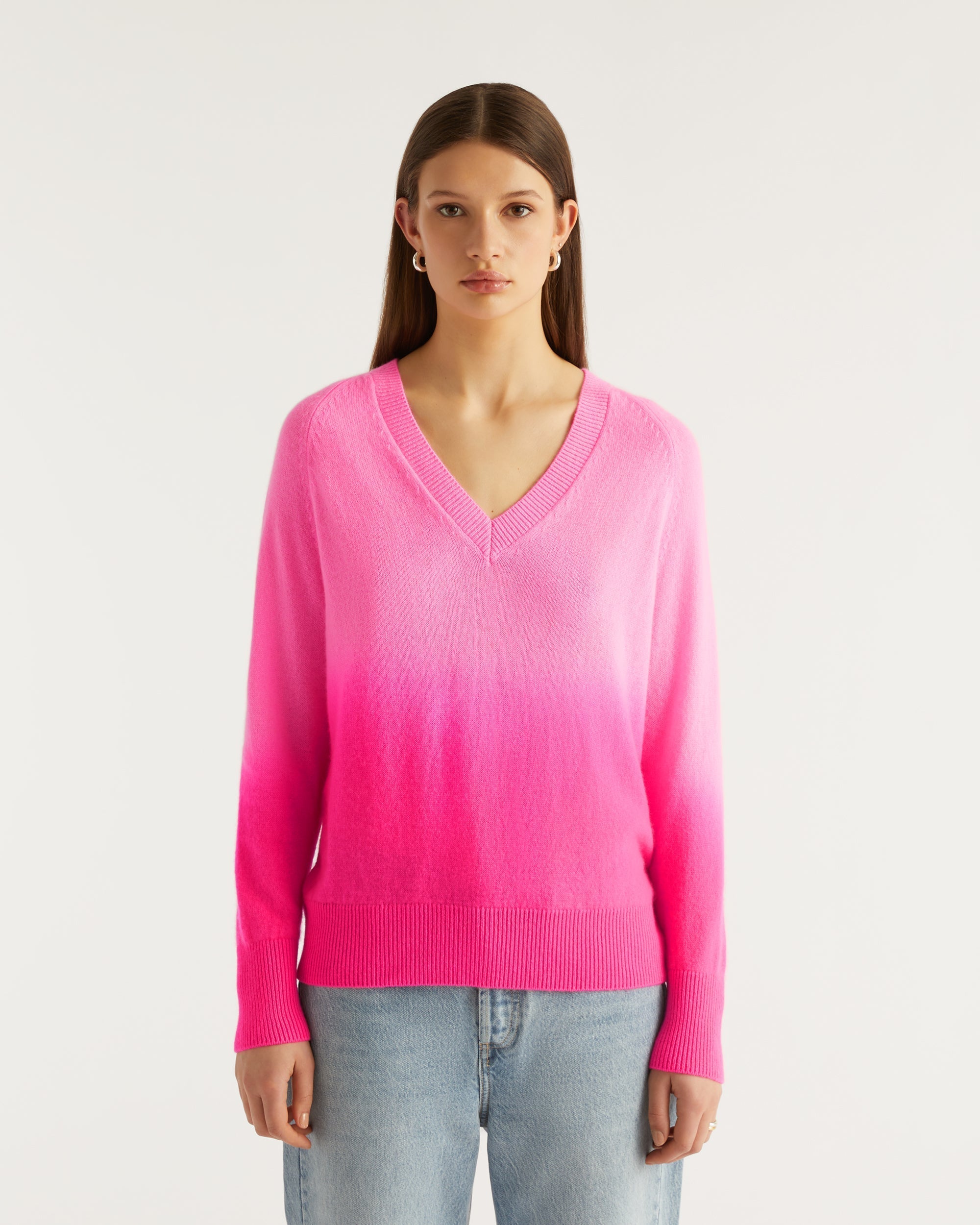 Pull Dip dye Light en cachemire - Pink