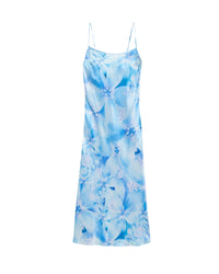 Robe longue Gisele en soie - Magic Flowers & Blue