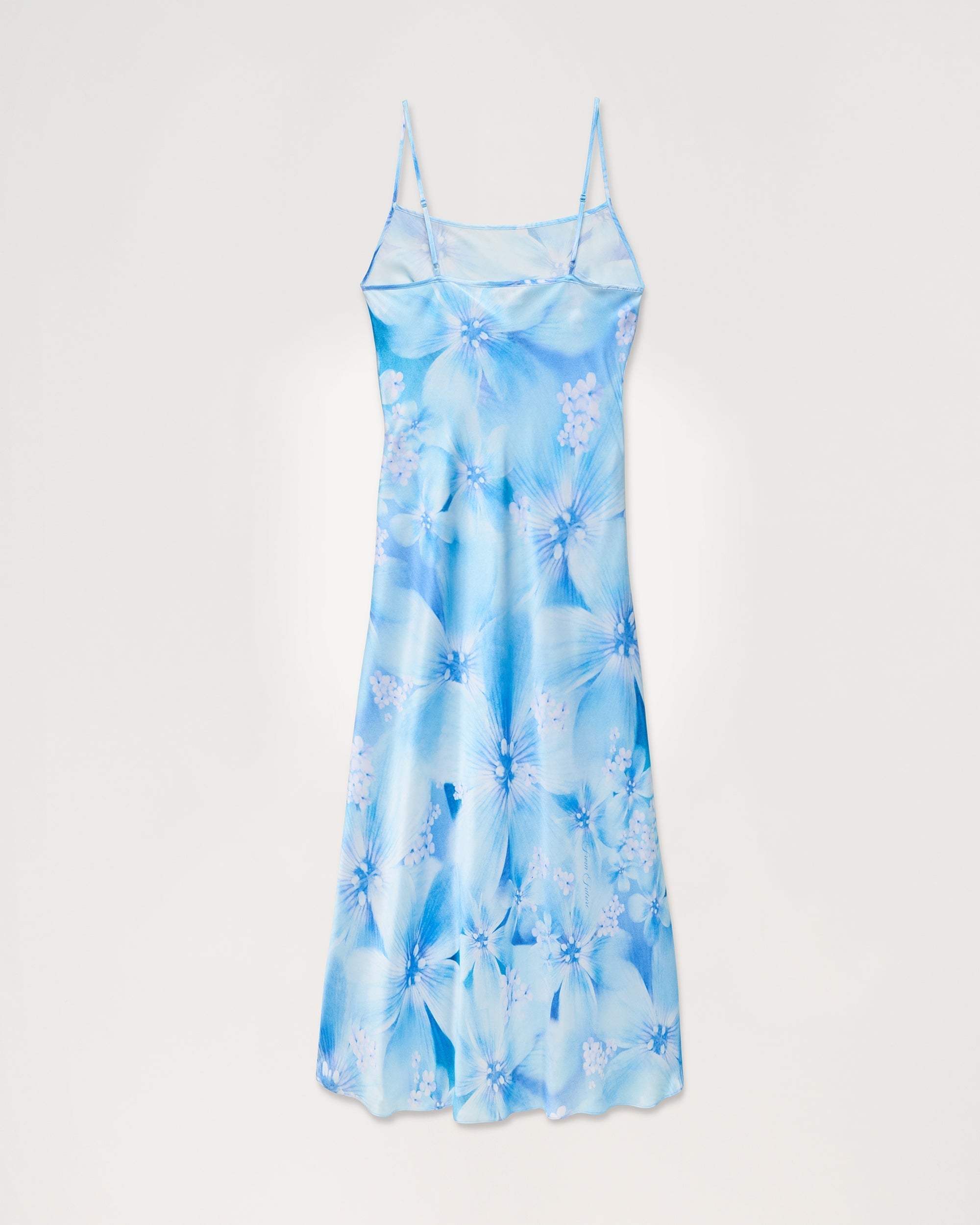Robe longue Gisele en soie - Magic Flowers & Blue