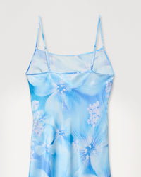 Robe longue Gisele en soie - Magic Flowers & Blue