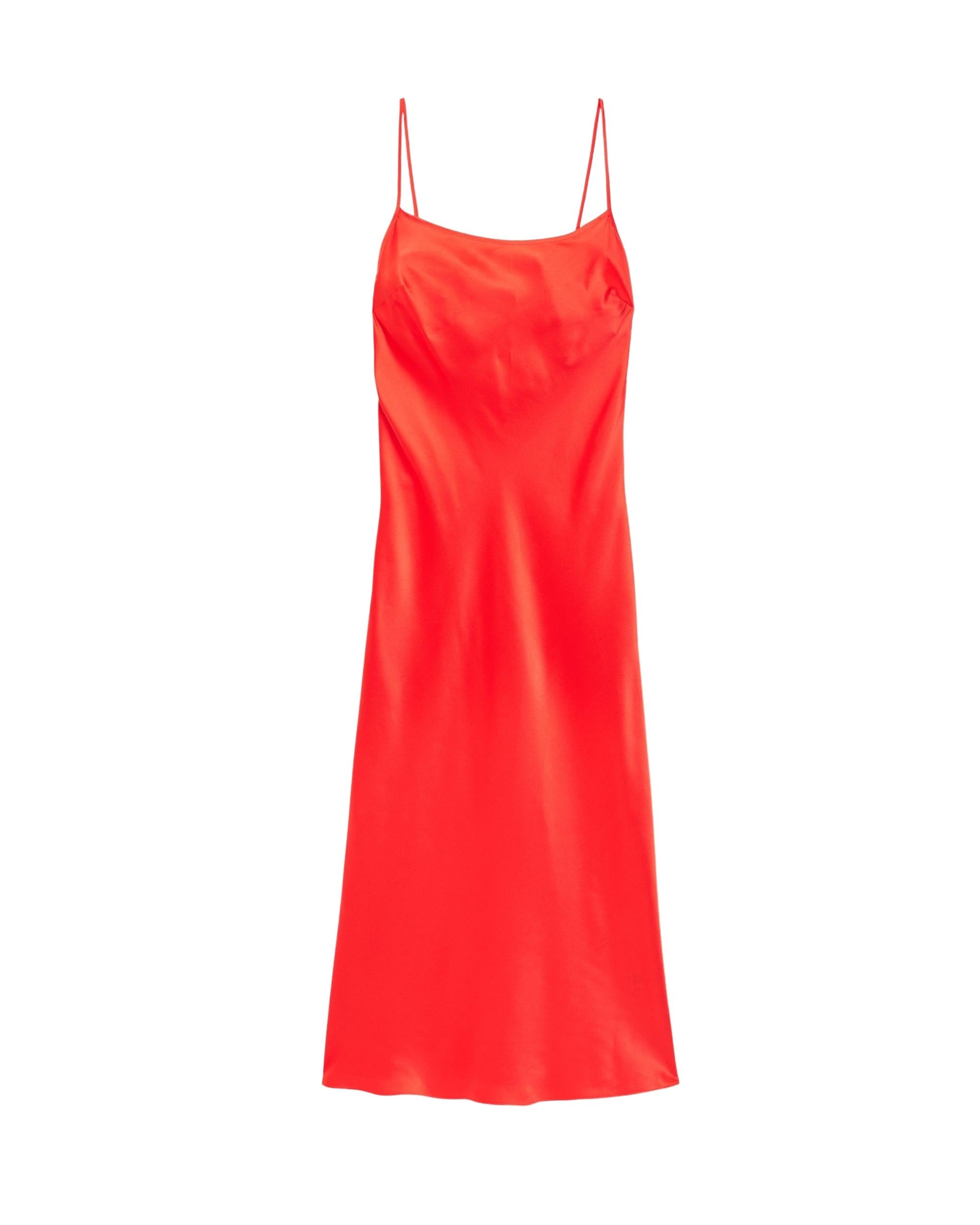 Robe longue Gisele en soie - Neon Orange